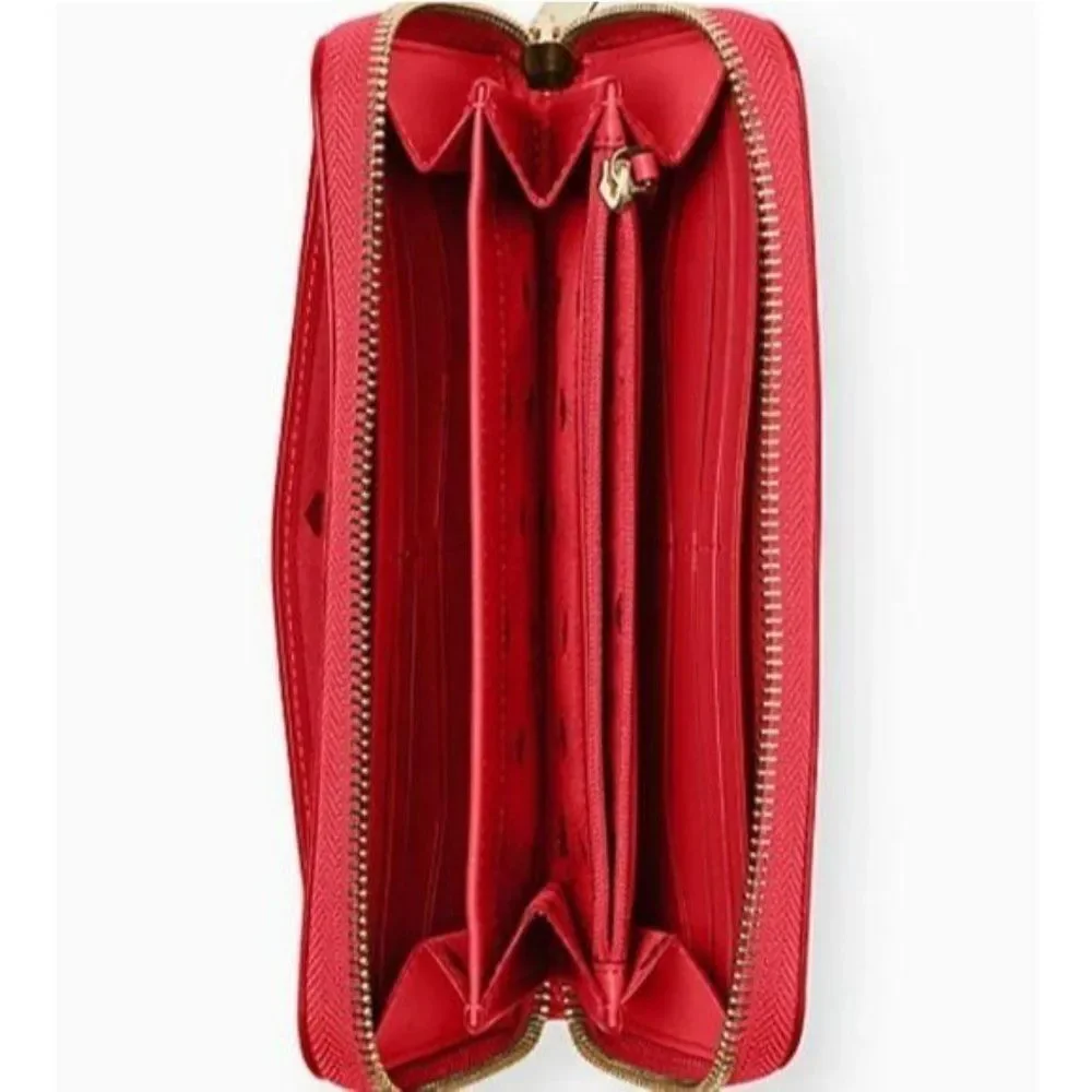 Kate Spade Lucky Draw Large Continental Zip Around Leather Wallet Casino Theme